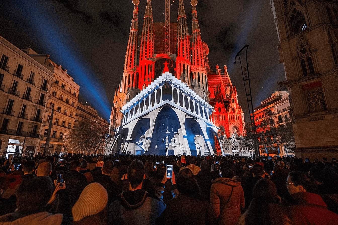 Espectaculo-de-luces-de-Semana-Santa-en-la-Fachada-de-la-Pasion-de-la-Sagrada-Familia
